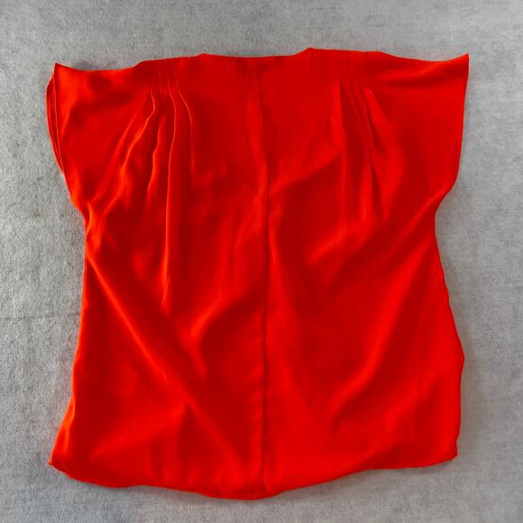 Banana Republic Wrap Top Woman's Petite XS Neon Sunset Center Snap Ruched - Picture 3 of 10